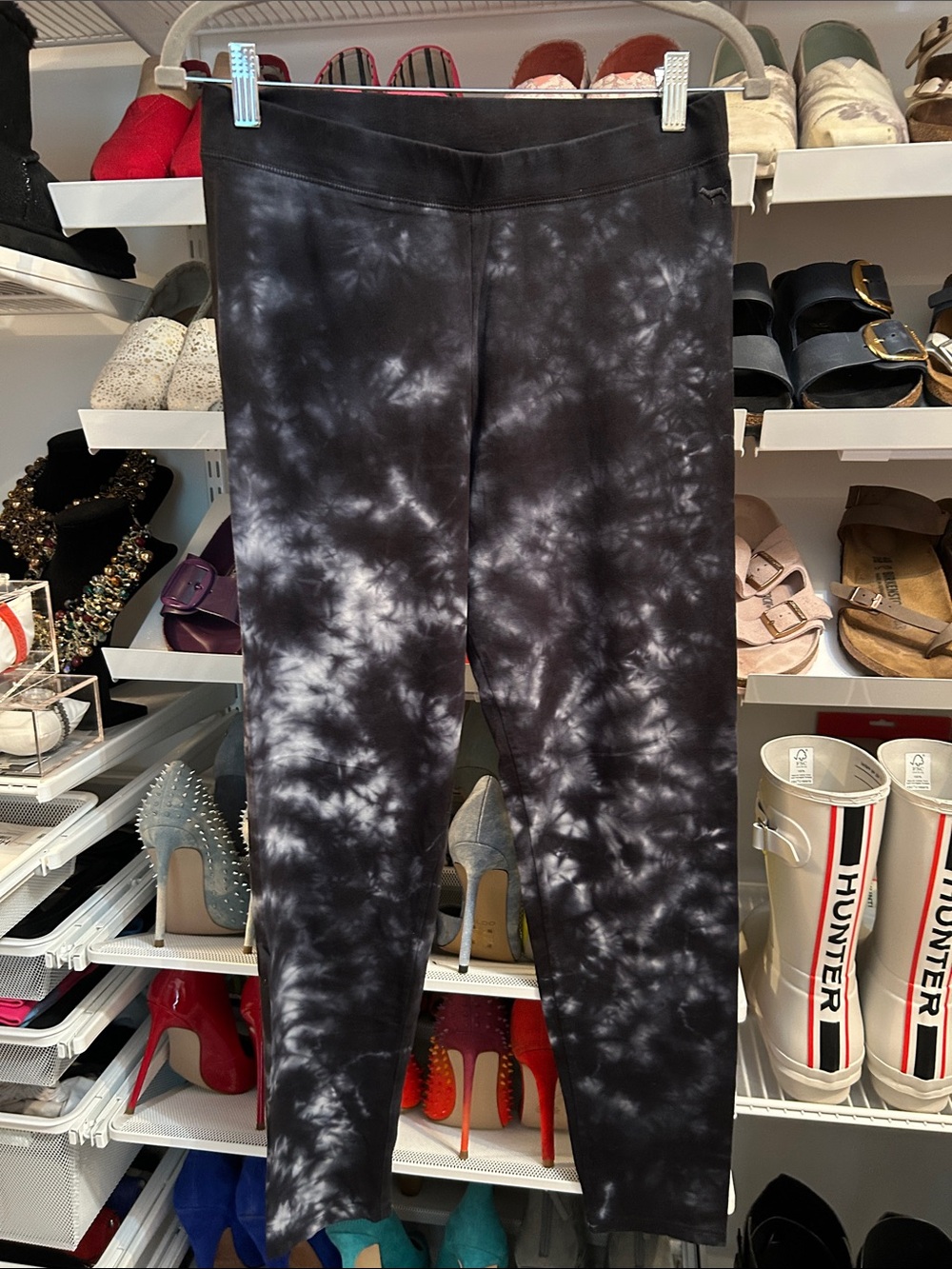 Victoria's Secret Black & White Tie-Dye Kids Leggings